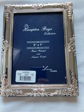 Lawrence Frames by Hampton Bays Collection Silver Ornate 5x7 Picture Frame